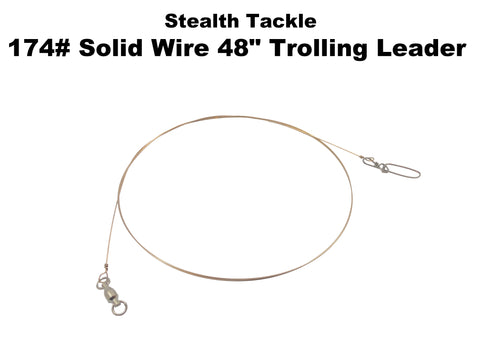 Stealth Tackle - 174# Solid Wire 48" Trolling Leader (ST174T)