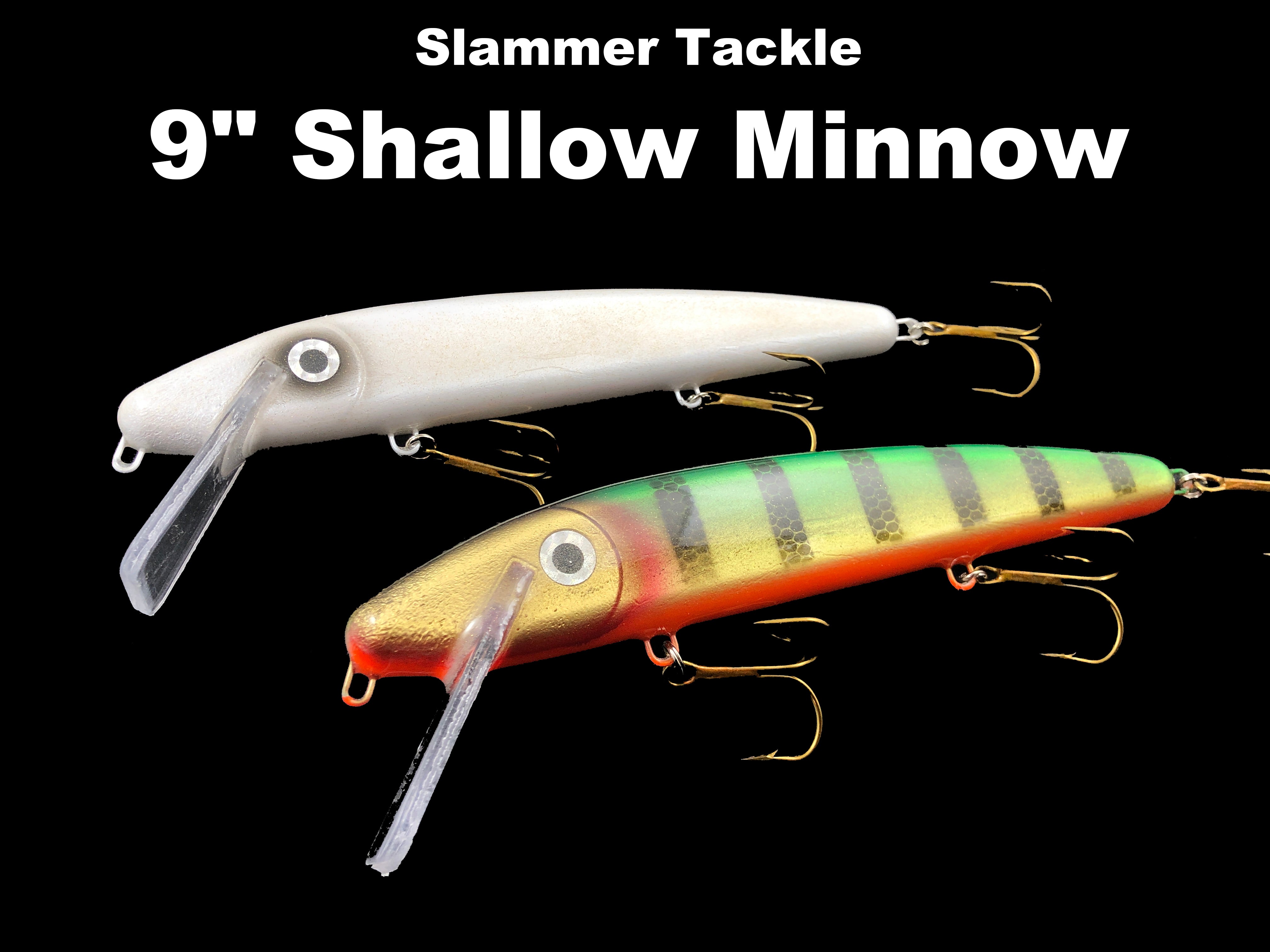 clinch knot minnow swarm premium fishing lure Slammer Tackle 9" Shallow Minnow – Team Rhino Outdoors LLC