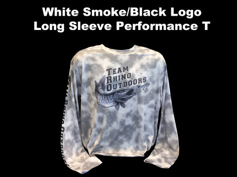 TRO - NEW White Smoke/Black Logo Long Sleeve Performance T