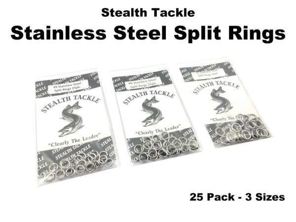 Stealth Tackle Stainless Steel Split Rings 25 Pack (3 sizes)