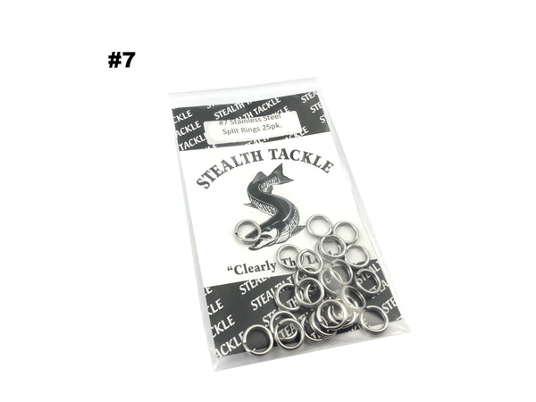 Stealth Tackle Stainless Steel Split Rings 25 Pack (3 sizes)