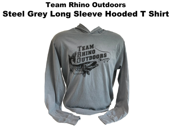 TRO Steel Grey Long Sleeve Hooded T Shirt