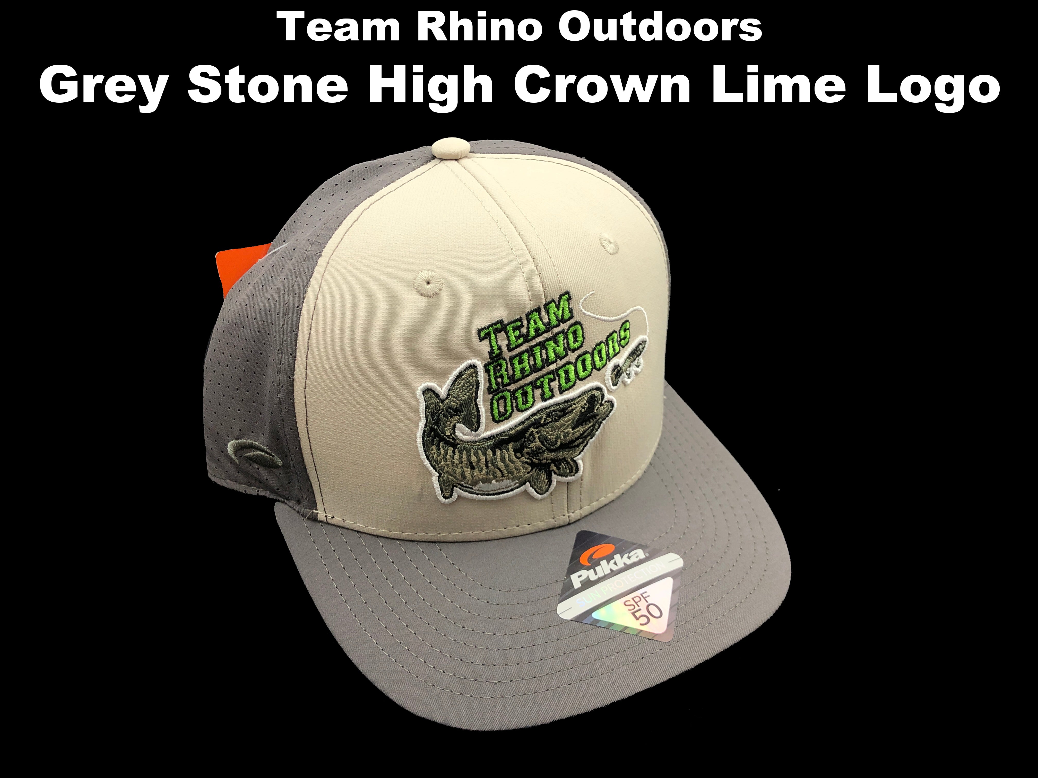 Team Rhino Outdoors Grey Stone High Crown Lime Logo Hat – Team