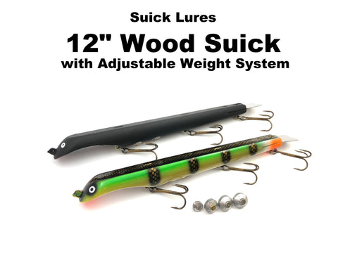 Suick Lures 12" Wood Suick with Adjustable Weight System