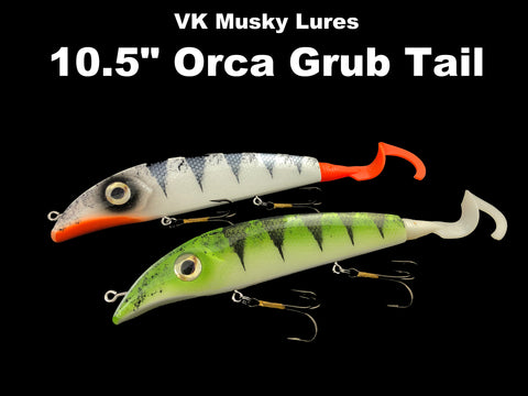 VK Musky Lures 10.5" Orca GRUB Tail