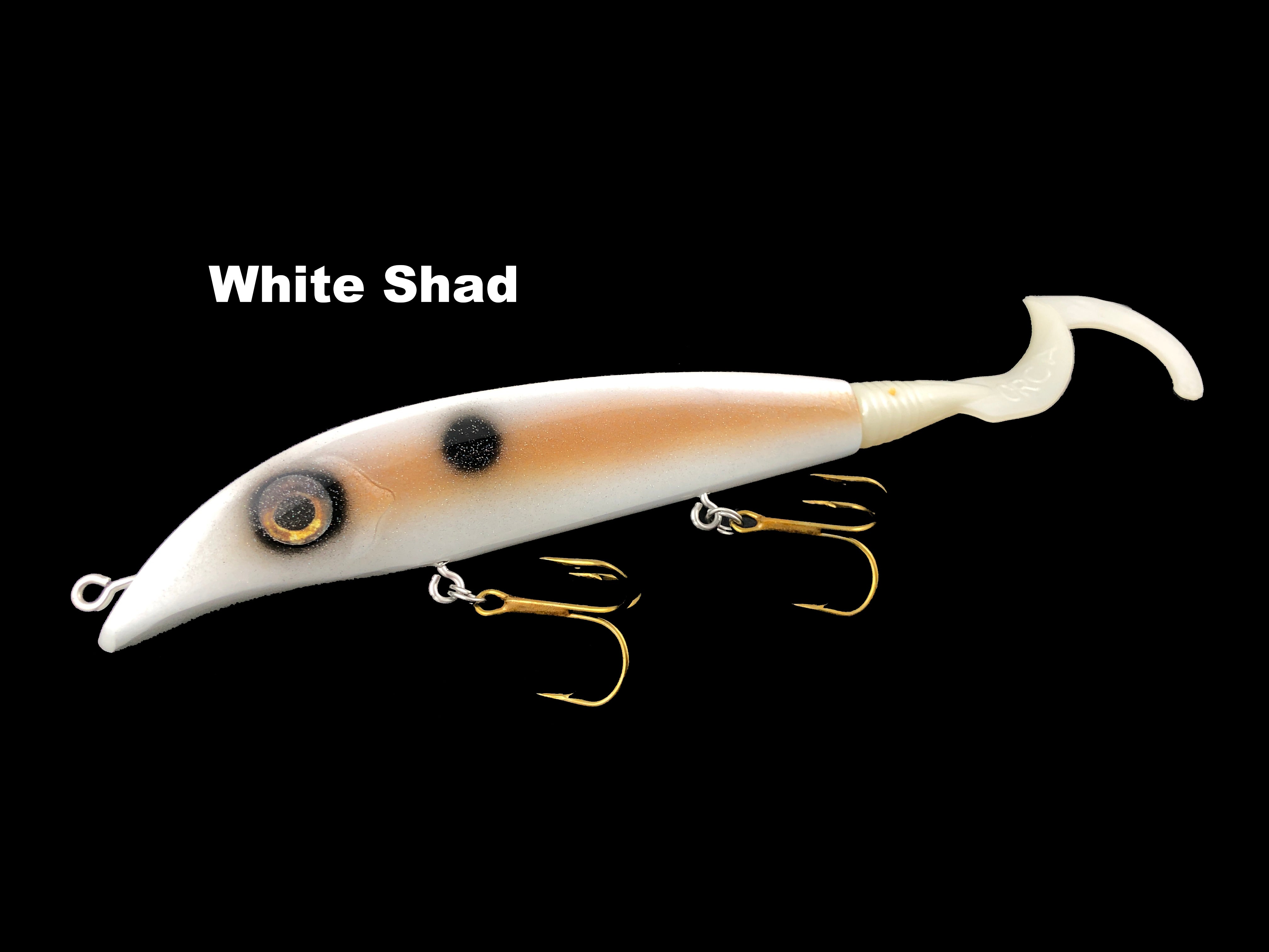 black and white fishing lures VK Musky Lures 8.5" Orca GRUB Tail – Team Rhino Outdoors LLC