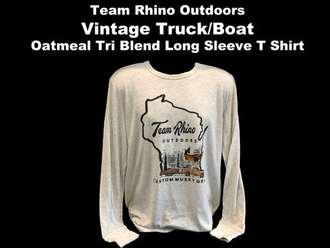TRO - Vintage Truck/Boat OATMEAL Tri Blend Long Sleeve T Shirt