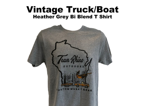 TRO - Vintage Truck/Boat Heather GREY Bi Blend T Shirt