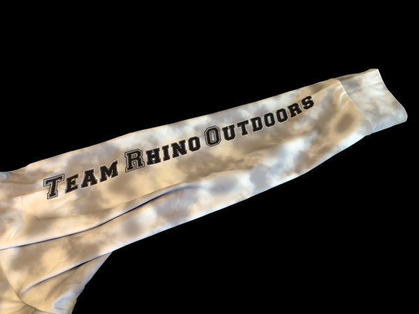 Team Rhino Outdoors - White Smoke Black Logo Performance HEAVY Fleece Hoodie