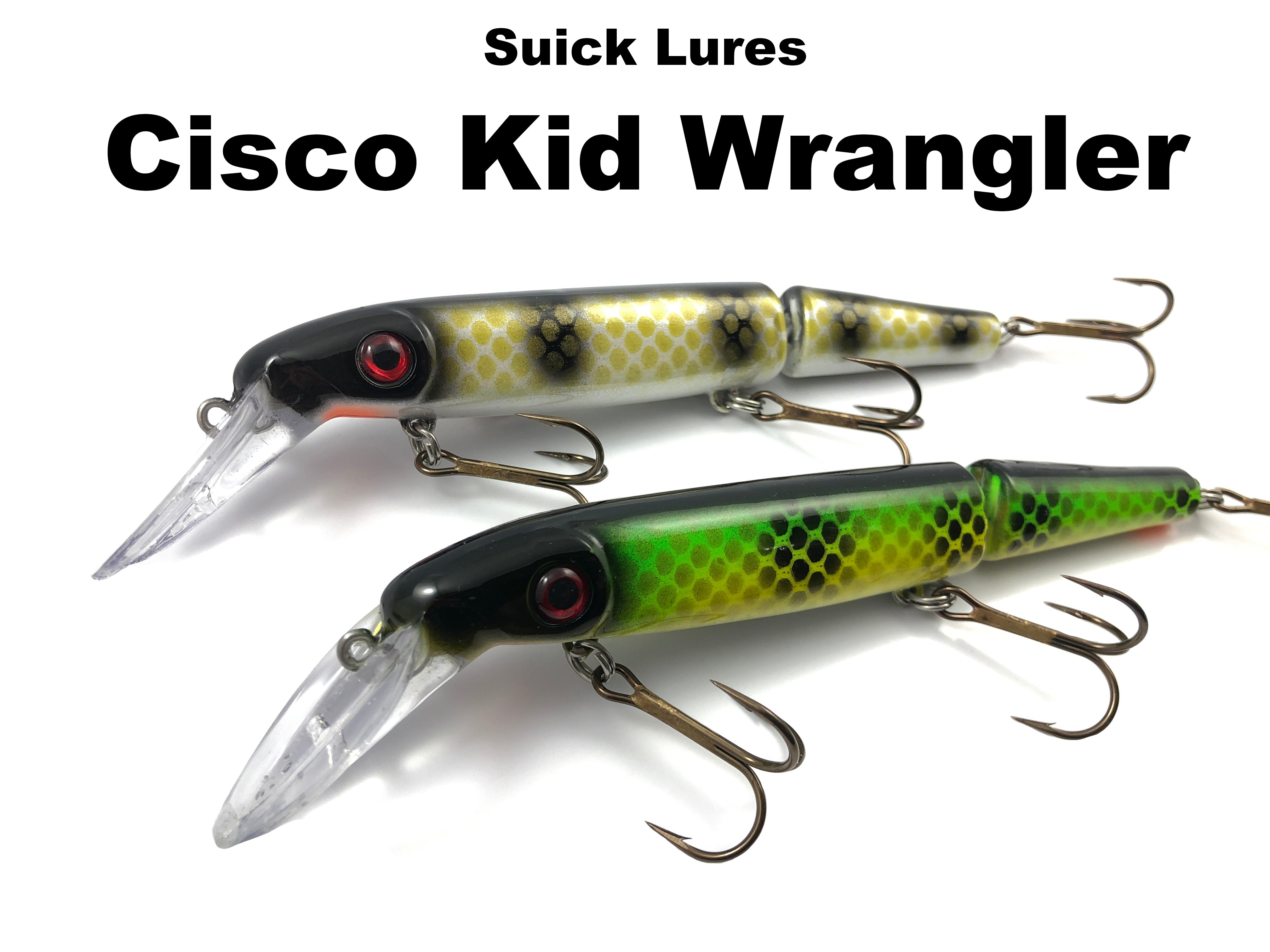 cisco kid fishing lure 1100-W (Weighted), #21 Black Silver Color w/Box My Bait Shop, LLC Prism models have the finish molded in to last forever Vintage Cisco Kid Fishing Lures