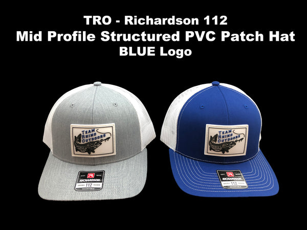 TRO - Richardson 112 Mid Profile Structured PVC Patch Hat - BLUE Logo (Various Colors)