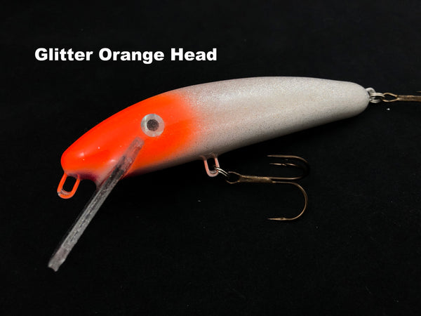 Slammer Tackle 5" Shallow Minnow - Glitter Orange Head