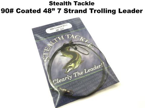 Stealth Tackle - 90# Coated 7 Strand 48" Trolling Leader 1 Pack (ST090C 48")