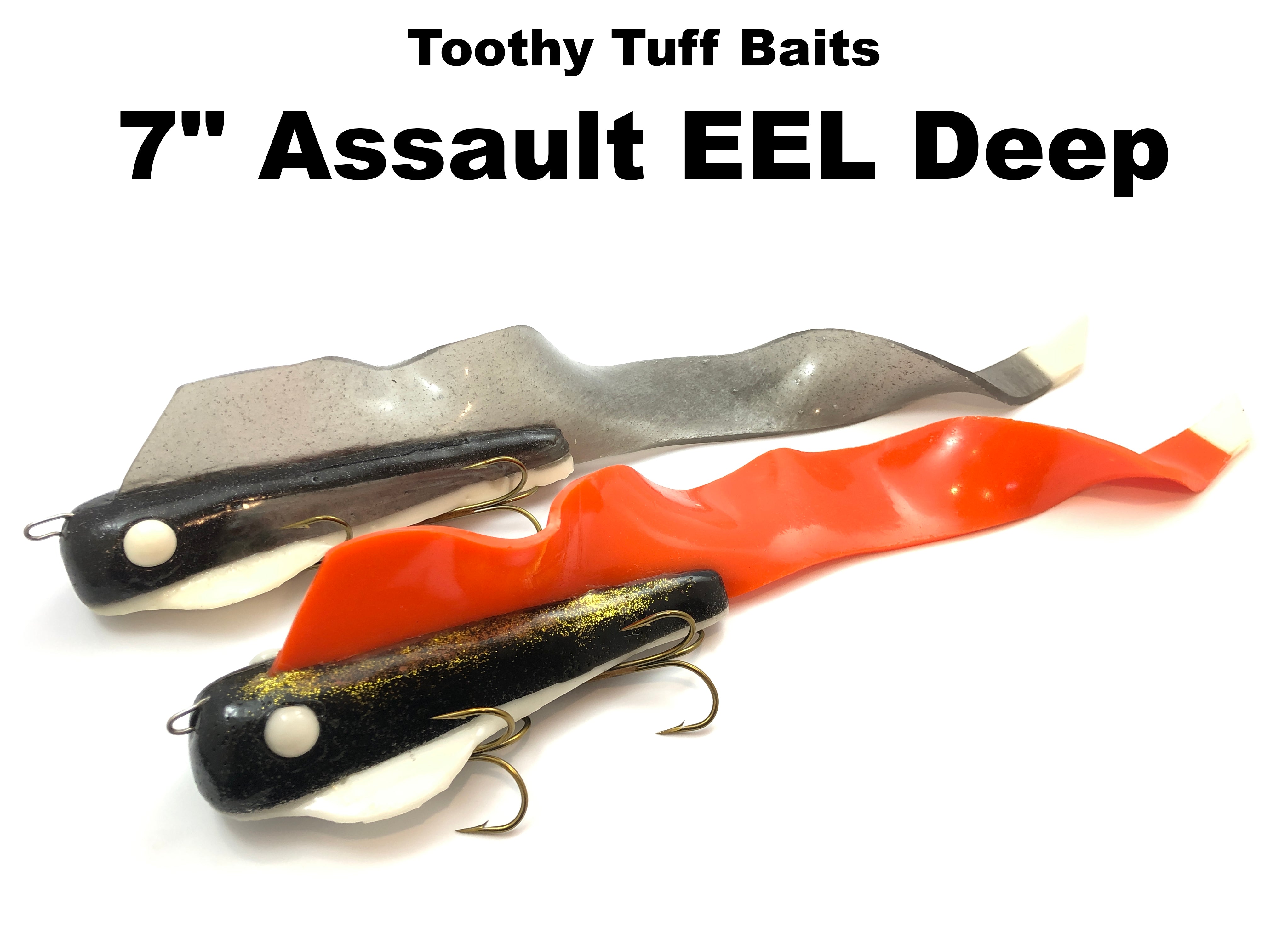 eel river fishing lures Toothy Tuff Baits 7" Assault EEL Deep – Team Rhino Outdoors LLC