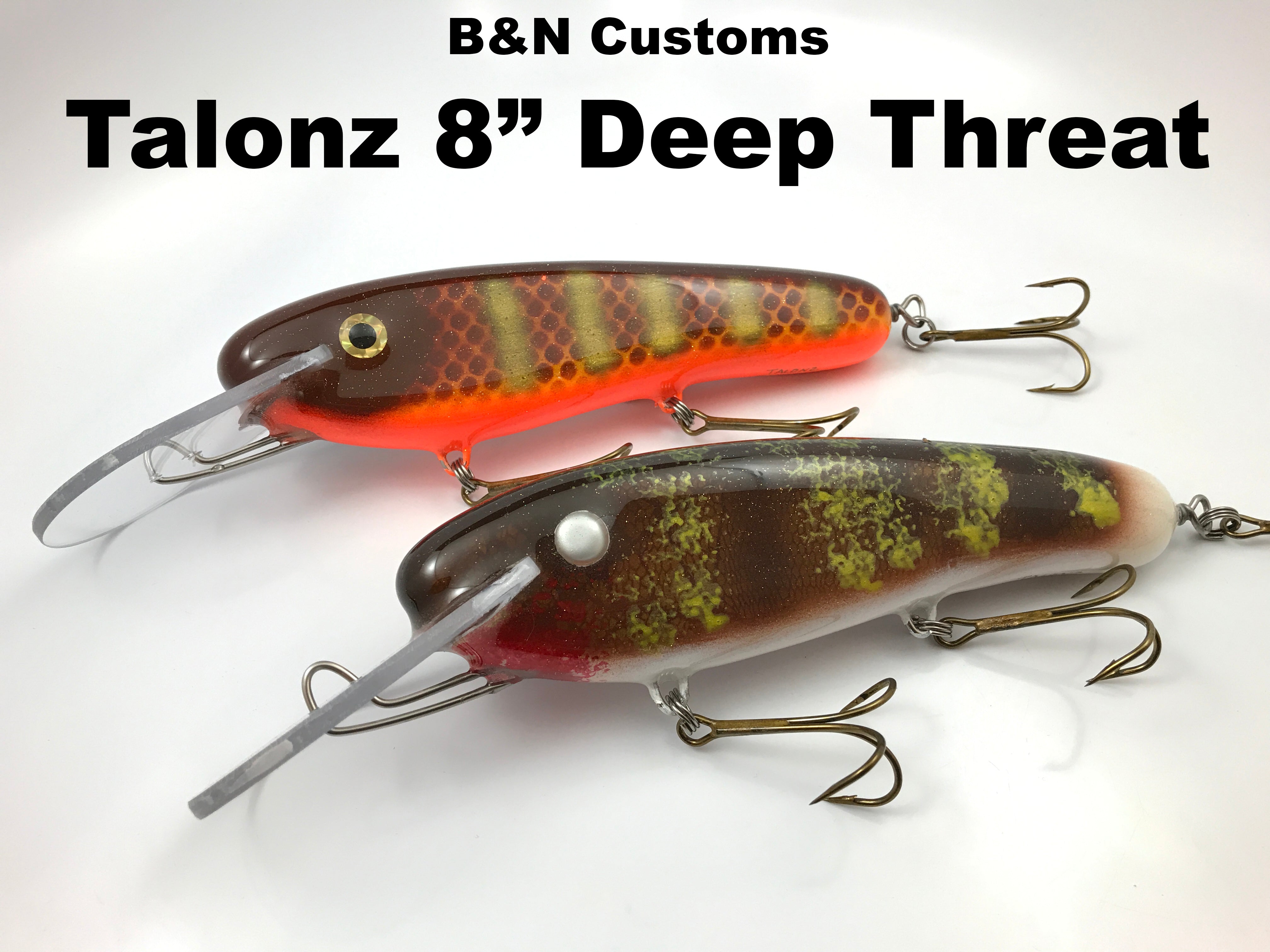 fish-all talonz lures RONZ 10" ORIGINAL 4.5oz Tuna GREEN GLOW With the same legendary action as the original Flutter Spoon and the Big Daddy Spoon B&N Customs Talonz 8" Deep