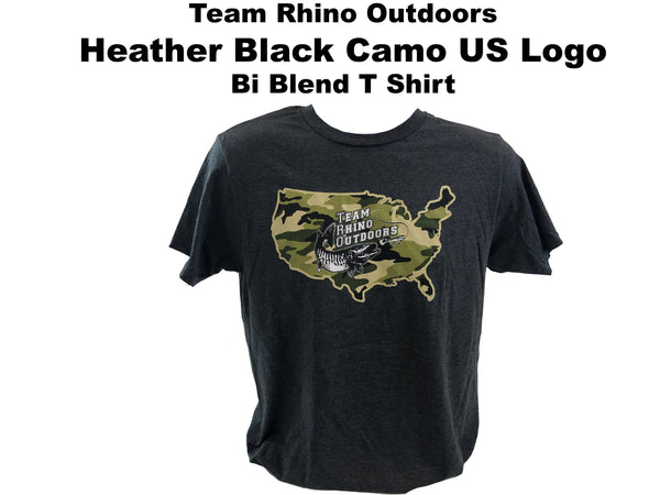 TRO - Heather Black Camo US Logo Bi Blend T Shirt