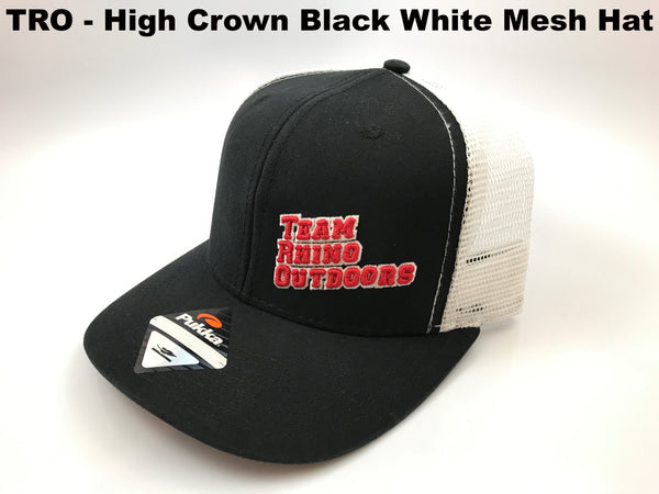 Team Rhino Outdoors Black White High Crown TRO Letter Hat