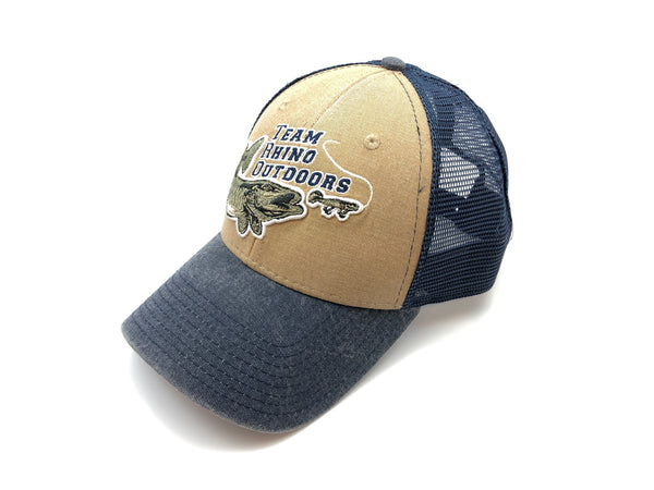 Team Rhino Outdoors Blue Stone Mesh Snapback Hat w/blue Lettering