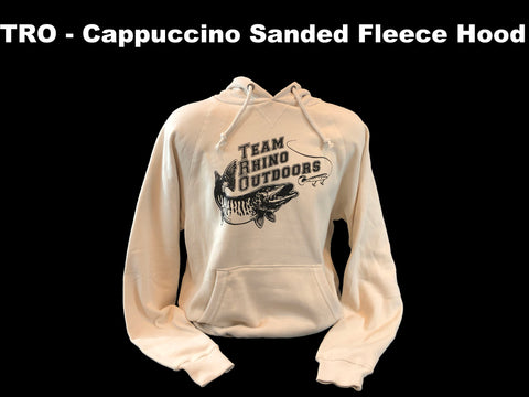 Team Rhino Outdoors - Cappuccino Classic Black Logo Sanded Fleece Hoodie