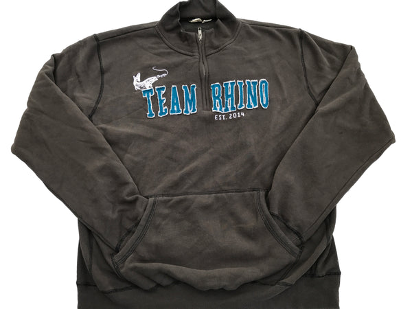 Team Rhino Outdoors - Charcoal/Blue Quarter Zip Sweatshirt (Medium Only)