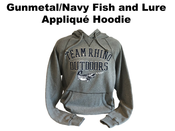TRO - Gunmetal/Navy Fish and Lure Appliqué Hoodie