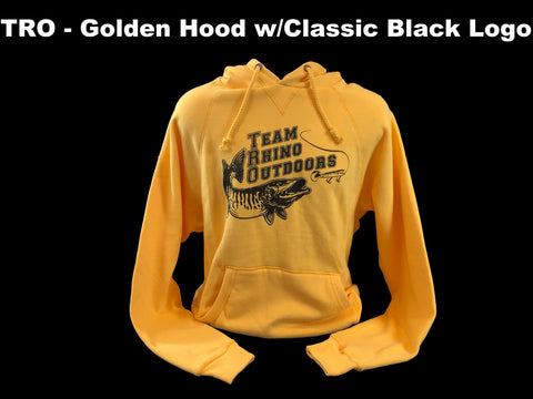 Team Rhino Outdoors - Golden Classic Black Logo Sanded Fleece Hoodie
