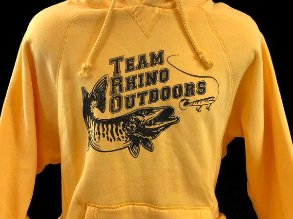 Team Rhino Outdoors - Golden Classic Black Logo Sanded Fleece Hoodie