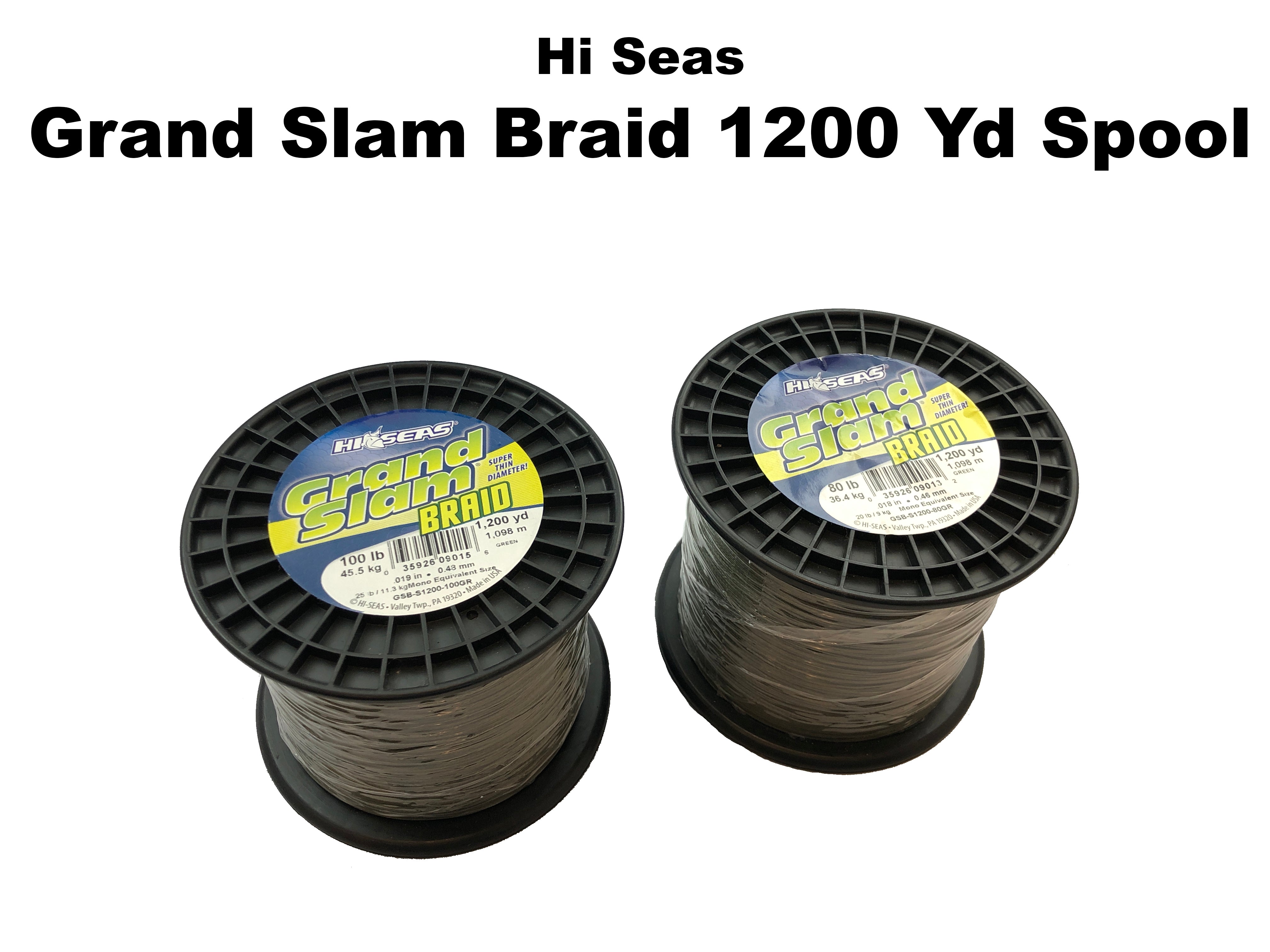 Grand Slam Braid, 30 lb / 13.6 kg test, .011 in / 0.28 mm dia, Green, 300  yd / 274 m