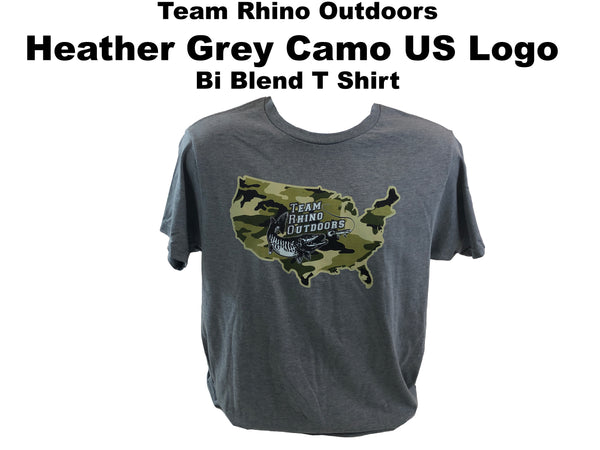 TRO - Heather Grey Camo US Logo Bi Blend T Shirt