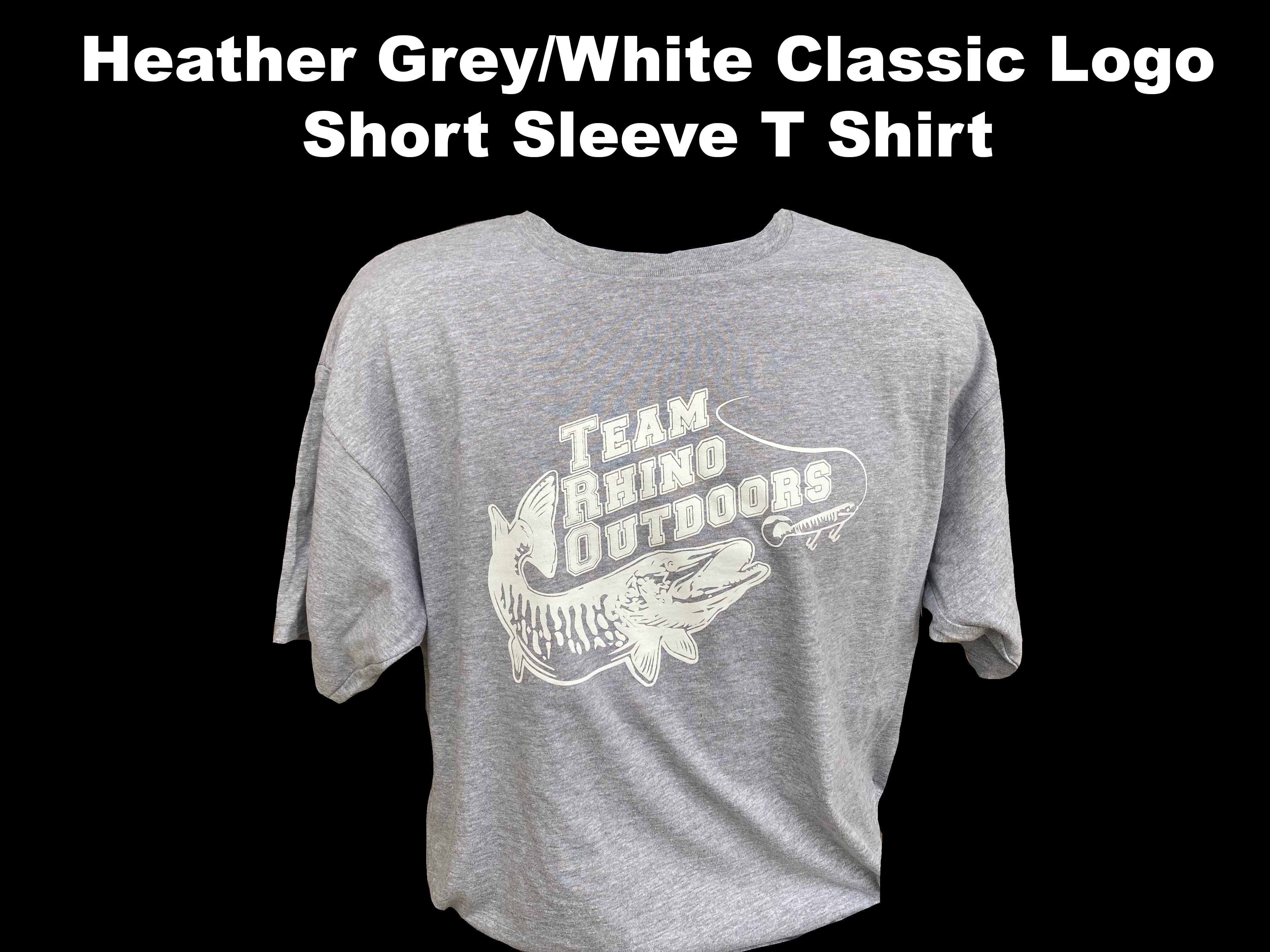 Rhino Outdoors – Short Outdoors Grey/White Logo - Rhino Classic LLC T Sleeve Team Team S Heather
