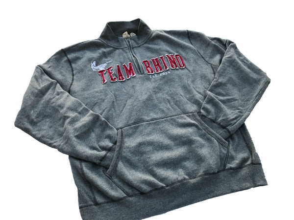Team Rhino Outdoors - Grey/Red Quarter Zip Sweatshirt (Medium Only)