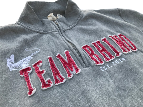 Team Rhino Outdoors - Grey/Red Quarter Zip Sweatshirt (Medium Only)