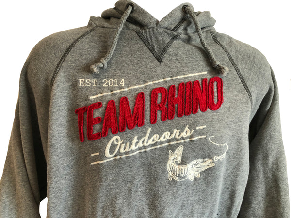 Team Rhino Outdoors -Gunmetal/Red Appliqué Hooded Sweatshirt