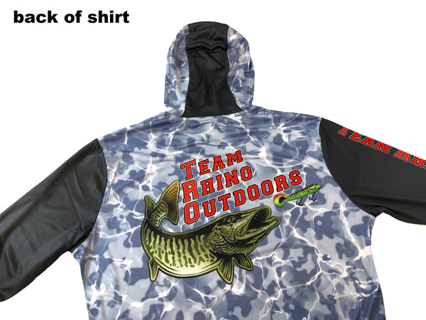 TRO - Cloud Camo/Red Logo Long Sleeve HOODED Performance T
