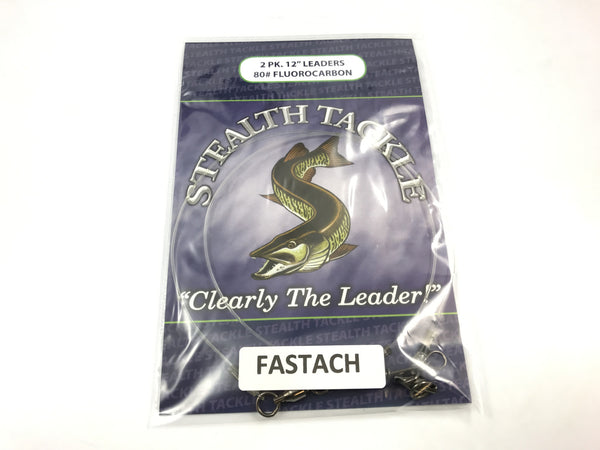 Stealth Tackle - 80# Fluorocarbon Fastach Leaders (ST80 Fastach 2 Pack)