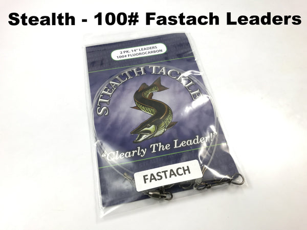 Stealth Tackle - 100# Fluorocarbon Fastach Leaders (ST100 Fastach 2 Pack)
