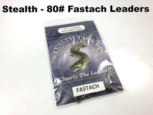 Stealth Tackle - 80# Fluorocarbon Fastach Leaders (ST80 Fastach 2 Pack)