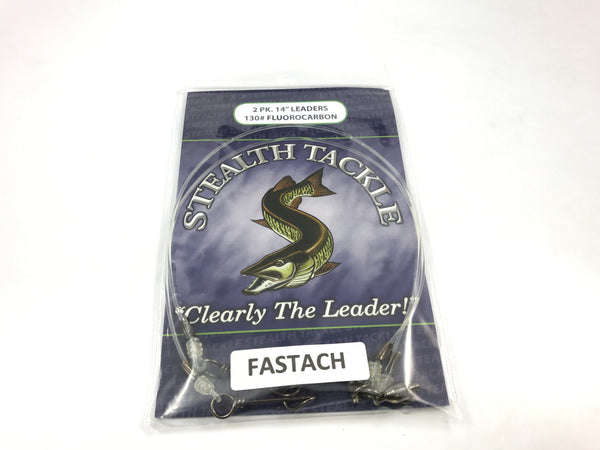 Stealth Tackle - 130# Fluorocarbon Fastach Leaders (ST130 Fastach 2 Pack)
