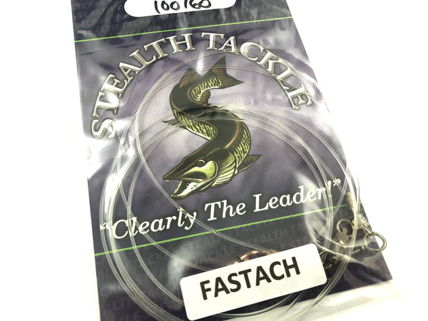 Stealth Tackle - 100# 60" Fluorocarbon Small Bait Trolling Leader FASTACH (ST100T 60" Fastach)