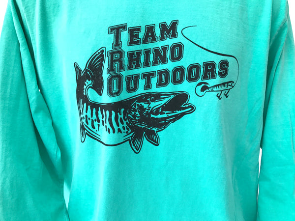 Team Rhino Outdoors  Seafoam/Black Long Sleeve Classic Logo T