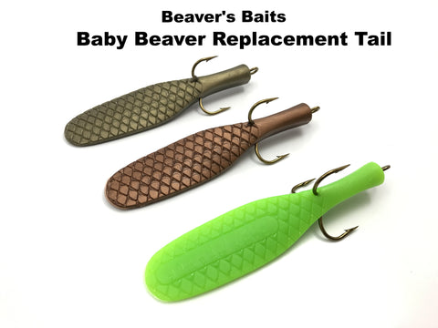 Lures 4 Replacement Tails Olive Metallic