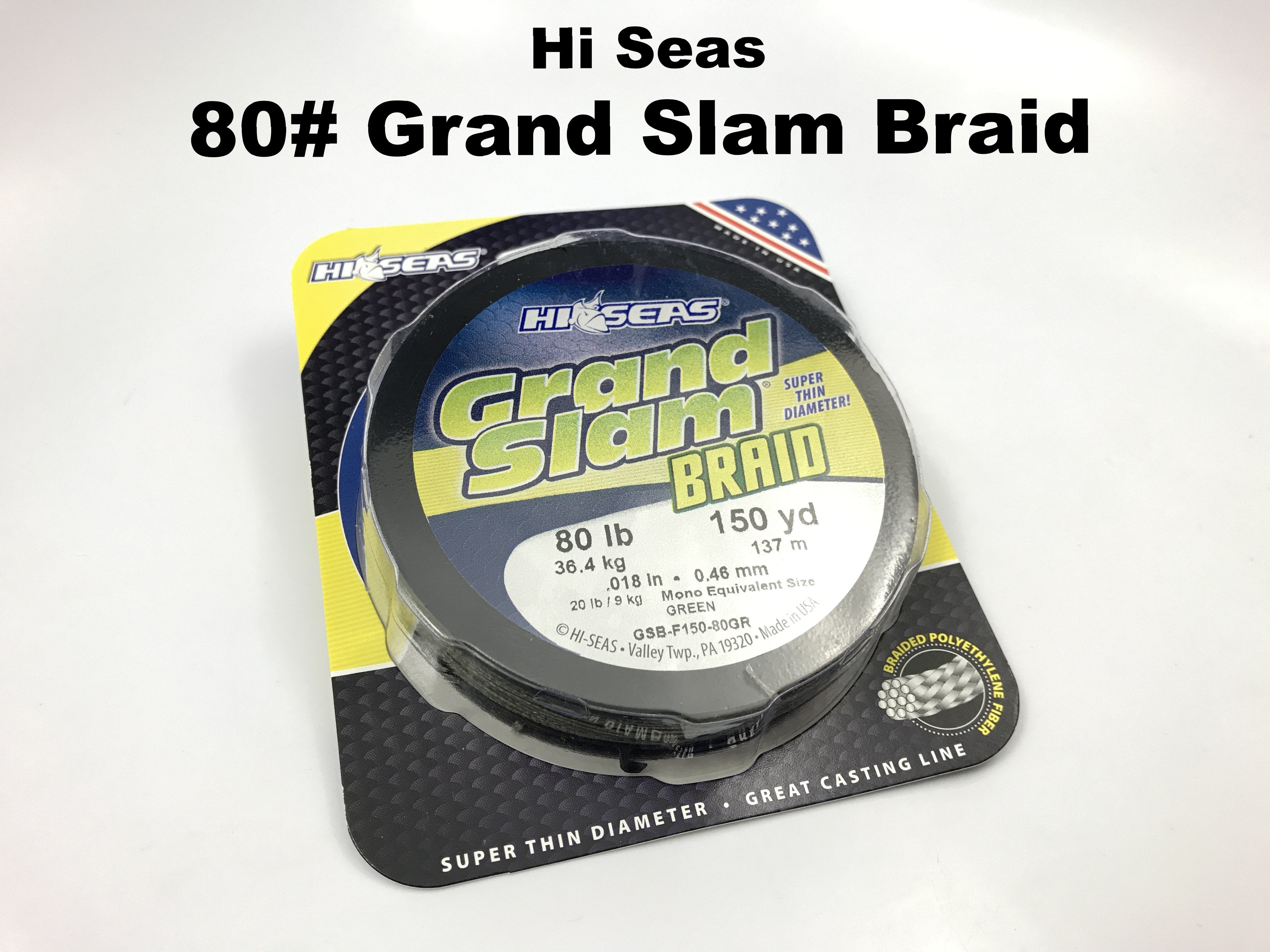 Hi Seas 80# Grand Slam Braid 150 yd Spool – Team Rhino Outdoors LLC