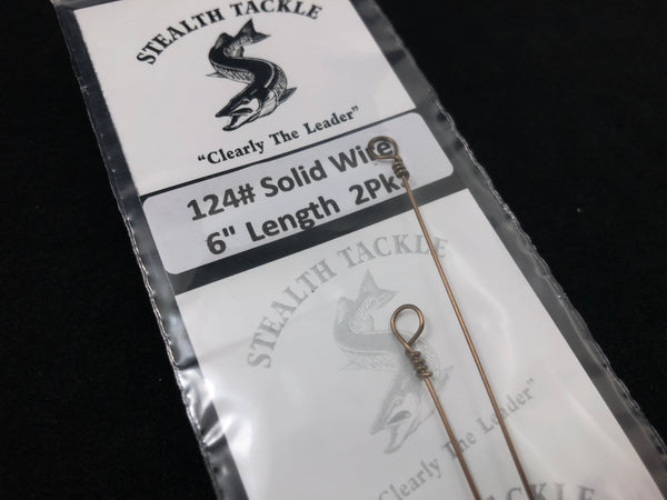 Stealth Tackle - 124# Solid Wire Small Bait Leader (2 pack - ST124)