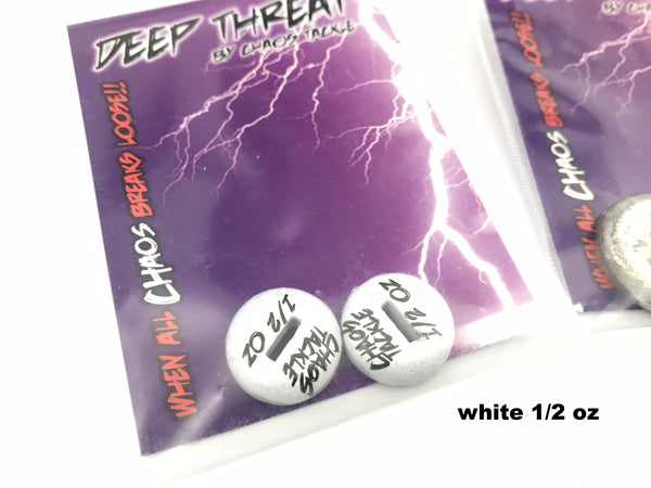 Chaos Tackle Deep Threat Weights - White 1/2 oz