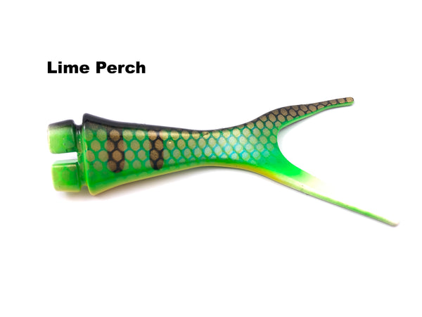 Musky Innovations Shallow Invader Replacement Tails - Lime Perch