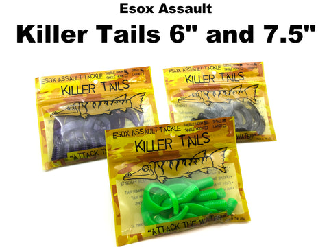 Esox Assault Killer Tails 6" and 7.5"