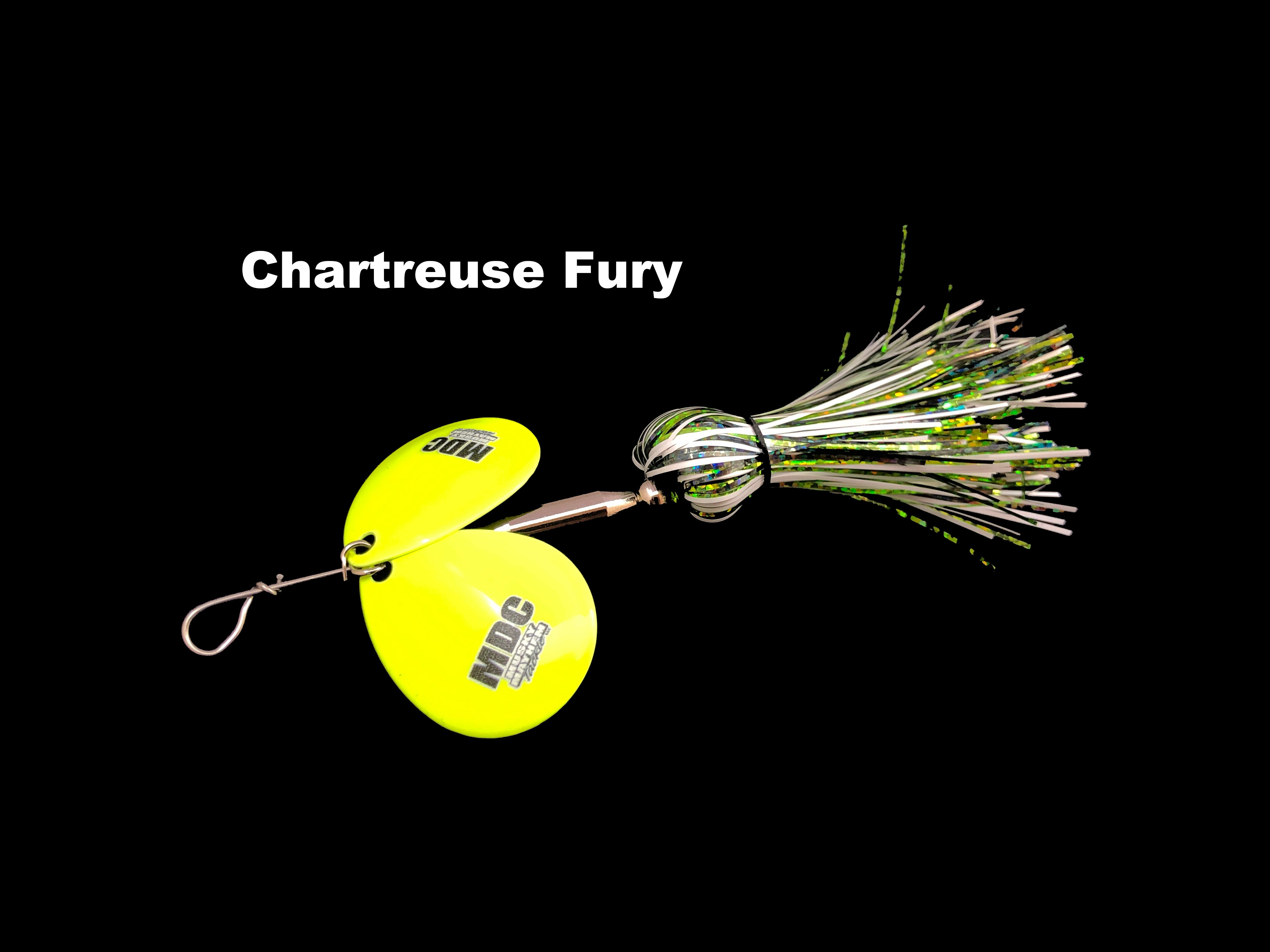Musky Mayhem Tackle Double Cowgirl Black Chartreuse
