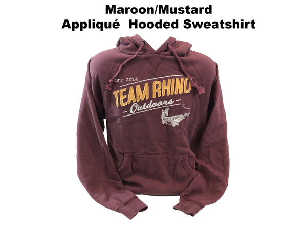 Team Rhino Outdoors - Maroon/Mustard Appliqué  Hooded Sweatshirt