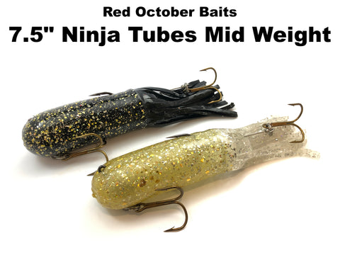 Red October Baits 7.5" Ninja Tubes Mid Weight