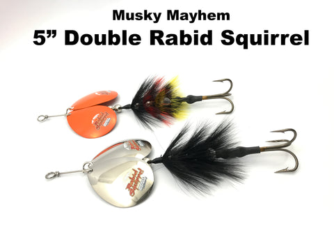 Musky Mayhem 5" Double Colorado Rabid Squirrel